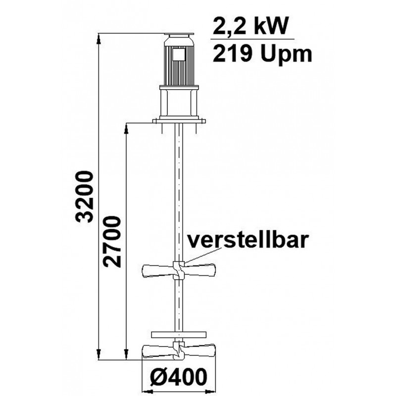 Rührwerk 18,5 kW, 1.420 Upm. verstellbar von Sielmann