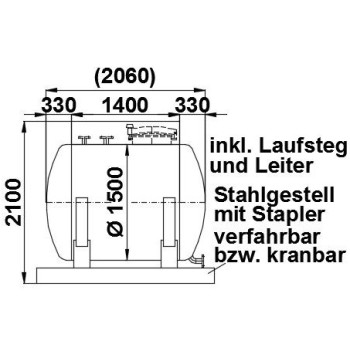 Edelstahlbehälter 3,15 cbm